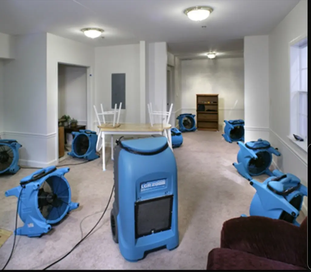 Air movers and dehumidifier setup for Water Extraction & Removal in Terrace Heights
